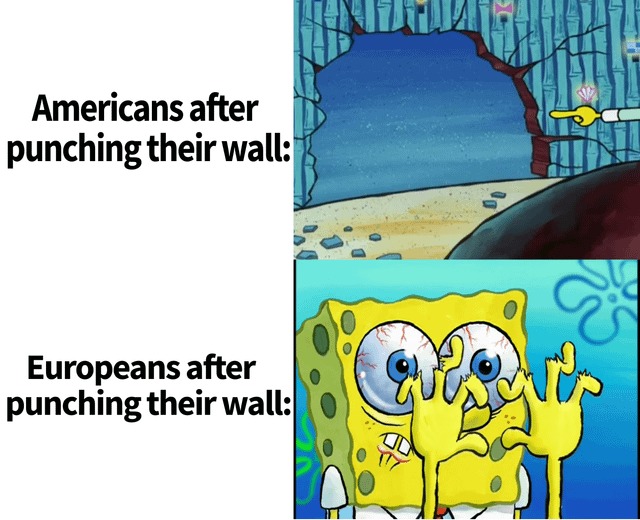 American and Europe walls - meme