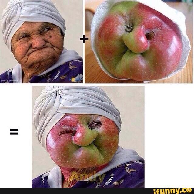 When u relize apples are humans - meme