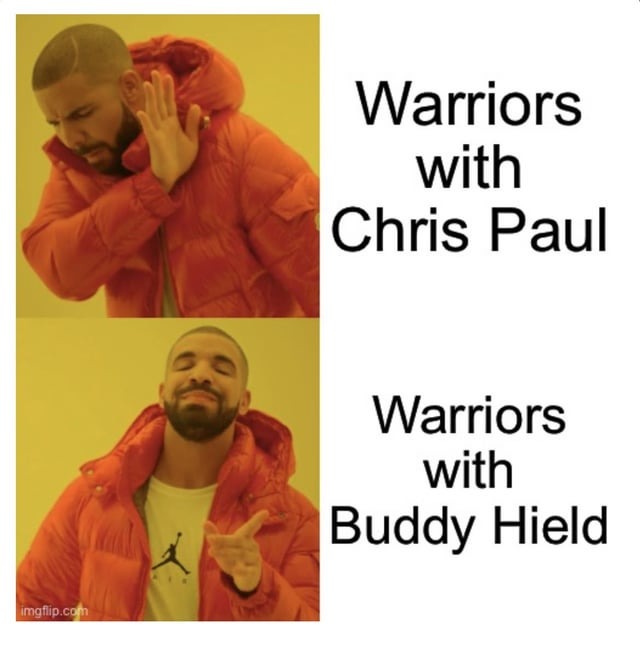 Warriors with Chris Paul Vs with Buddy Hield - meme