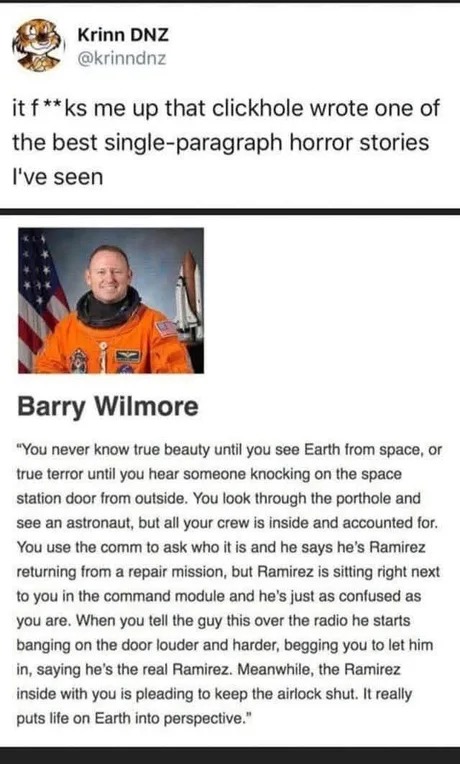 Space terror story - meme