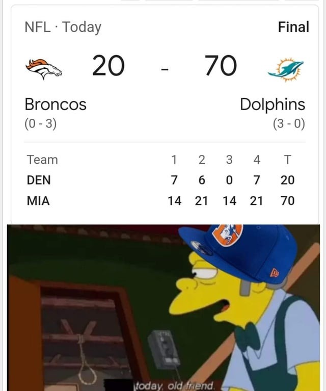 Broncos vs Dolphins meme