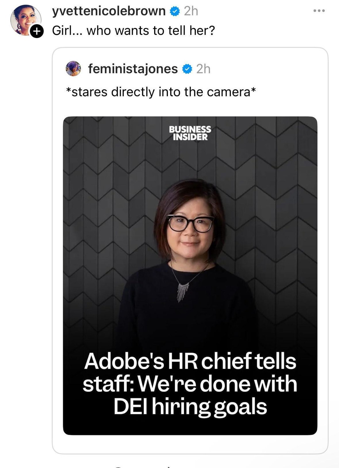 Adobe HR just gave up on diversity hiring - meme