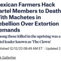 Mexican farmers hack cartel memebers to death
