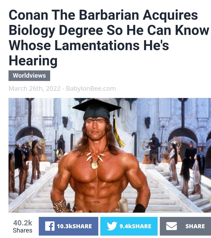 Conan The Barbarian Acquires Biology Degree So He Can Know Whose Lamentations He's Hearing - meme