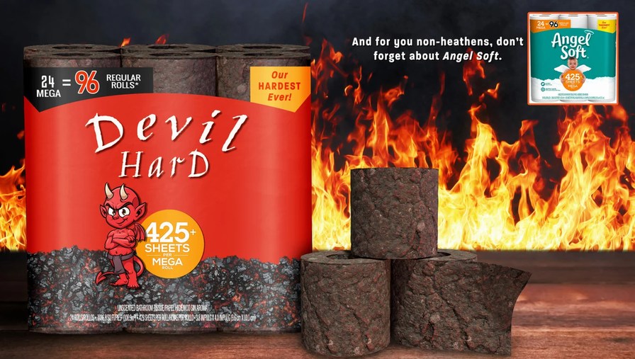 Angel Soft Releases New 'Devil Hard' Toilet Paper For Atheists - meme