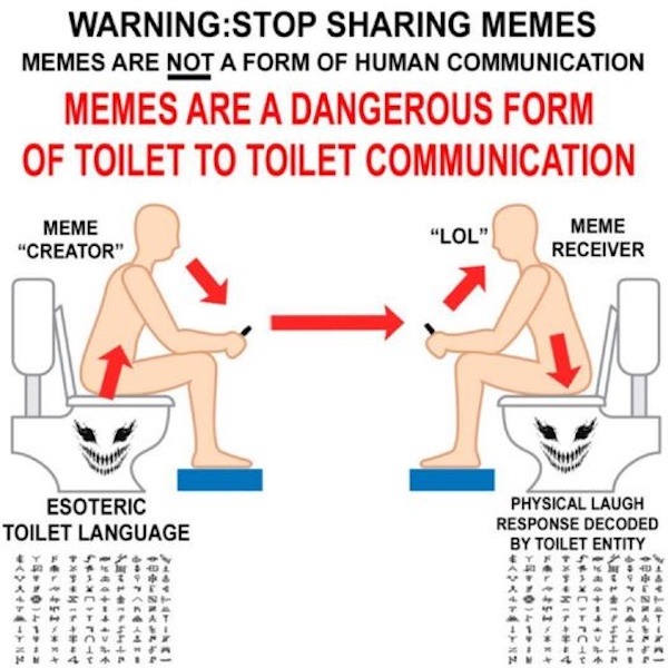 Evil toilet face - meme