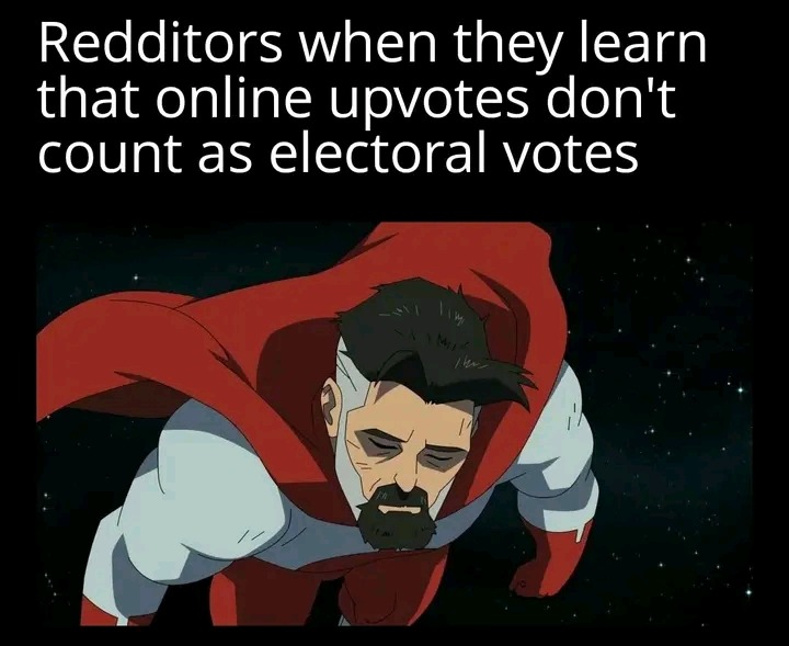No but our polling on a radically leftist site where we remove dissenting opinions at will showed that Harris would win - meme