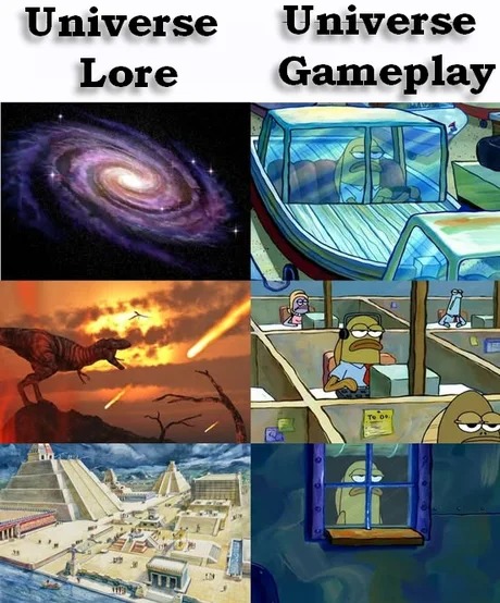 Lore y gameplay del universo - meme