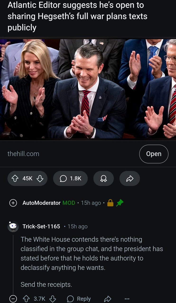 The Atlantic editor might leak the full war plans and we’re just eating popcorn - meme