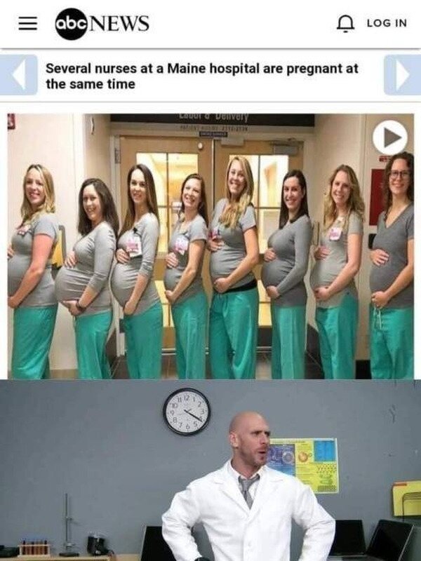 Enfermeras embarazadas a la vez - meme