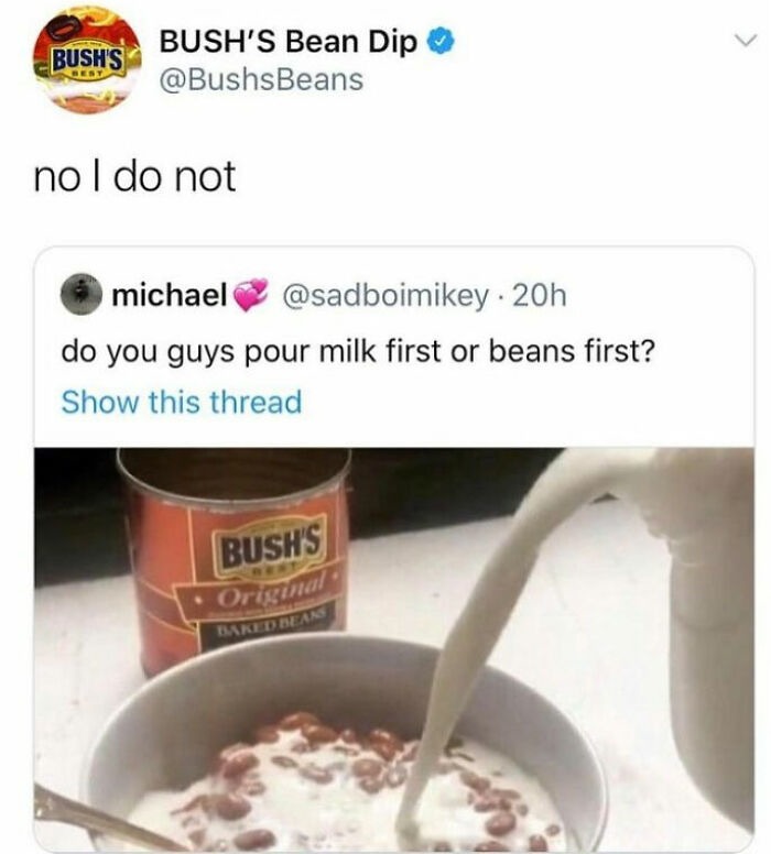Beans and milk - meme