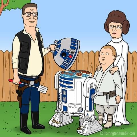 This droid is efficient & power saving, since R2 hates propane, if he didn't save power I be grilling over a fat propane flame... - meme