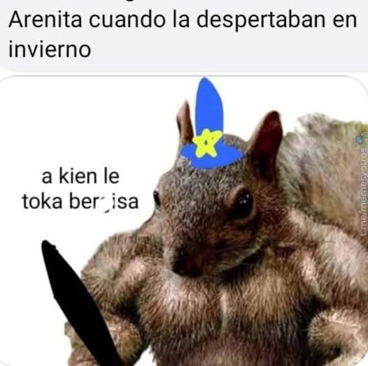 Arenita en invierno: '¿¡Me despiertan a esta hora para esto!?' - meme