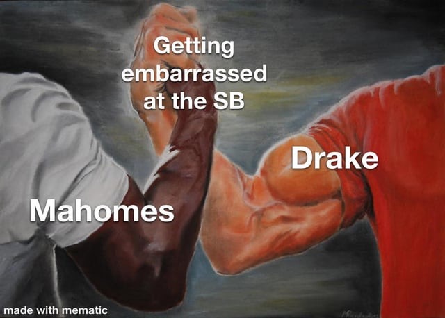Mahomes and Drake super bowl memes