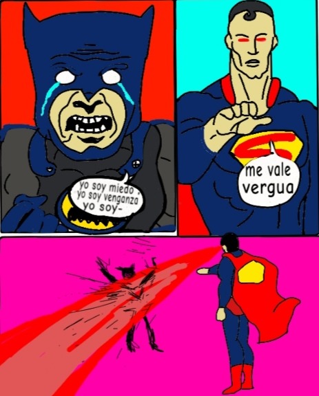 Superman v Batman si fuera realista : - meme