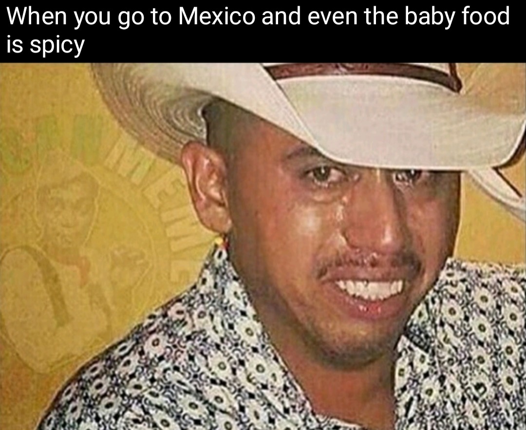 Real Mexican food is way too hot - meme