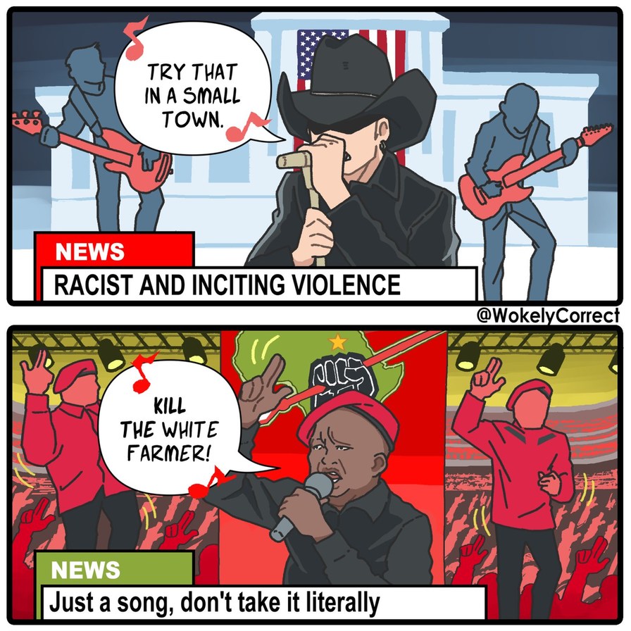 Racism and calls for violence are only OK if they are directed at whites - meme