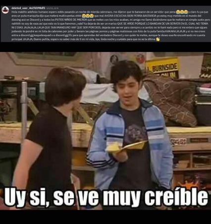 En resumen, insulte a una comunidad y vino un random a darme las mejores risas de la historia de discord XD - meme