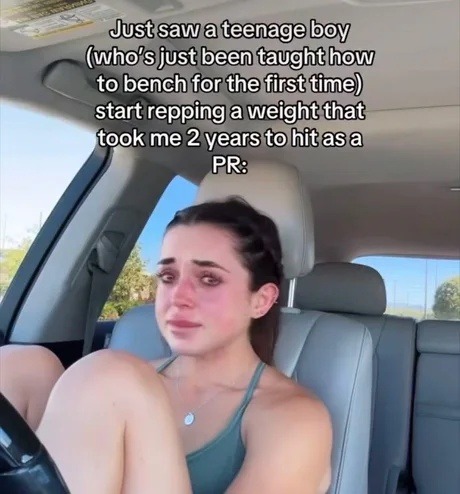 Kid just benched my PR like it’s warmup weight - meme