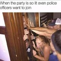 When the party is so lit even police officers want to join