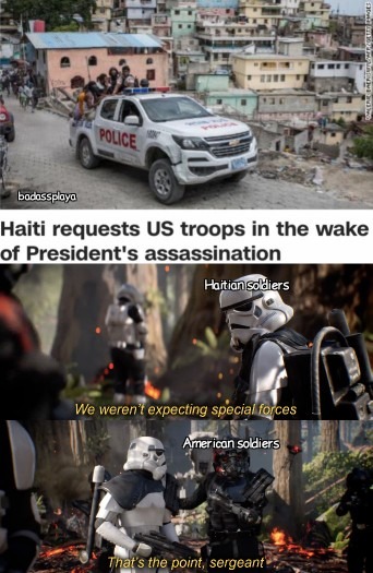 Marines be eating them Haitian crayons - meme