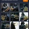 Darth vader playing the french horn