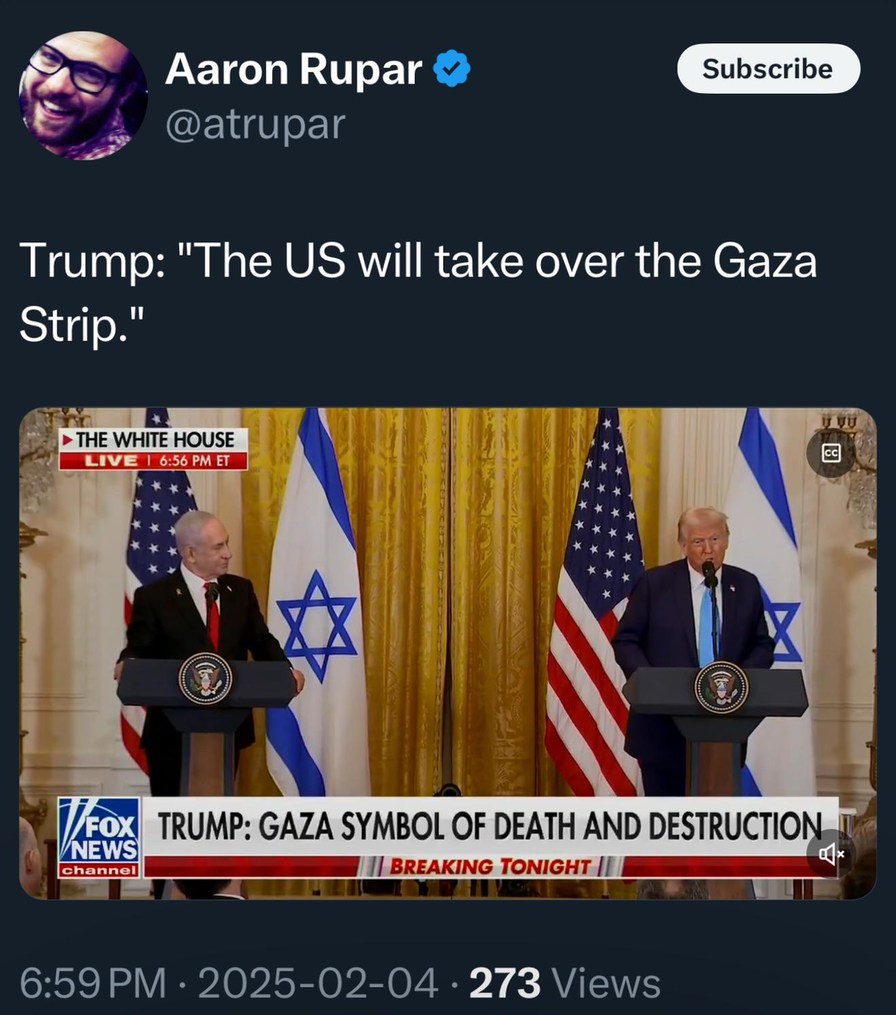The US will take over the Gaza strip - meme