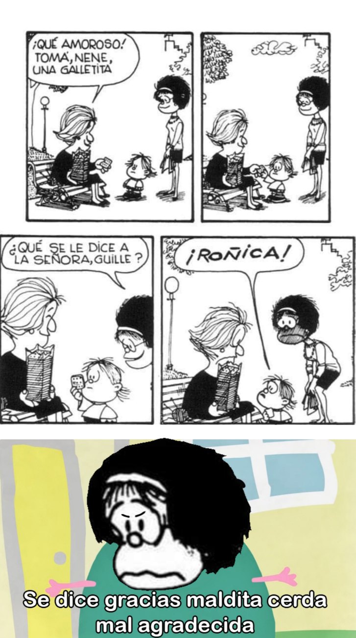 Perdón por repetir este meme pero me vino a la mente este pequeño cómic de Mafalda