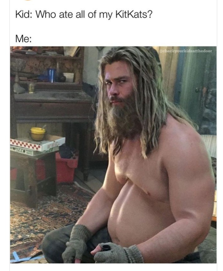 Fat Thor says go to bed - meme