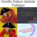 El almirante Horatio Nelson usando sus tácticas navales poco convencionales