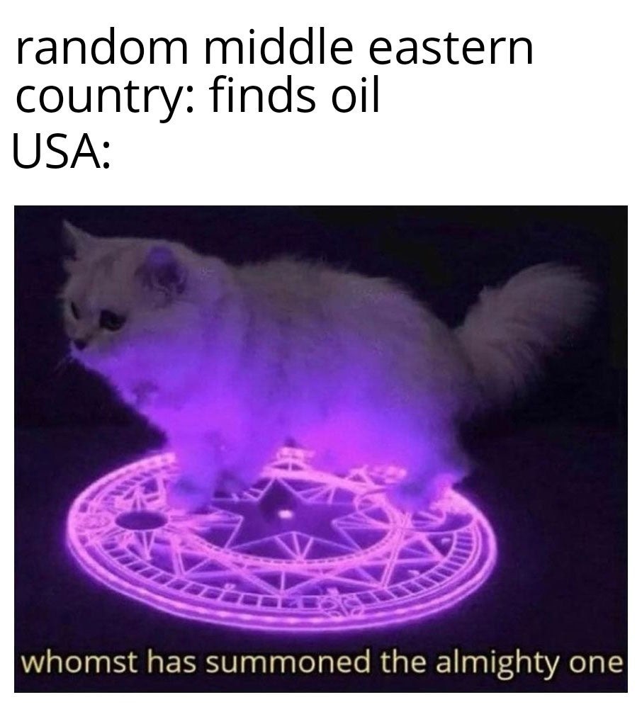 Usa is hunting for oil - meme