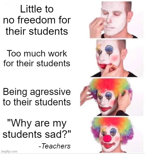 Clown teachers - meme