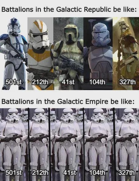 Clones > stormtroopers - meme