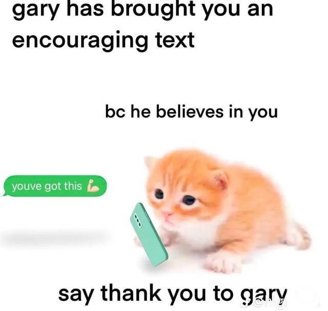 Gary believes in you. Gary said you got this - meme
