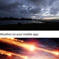 Weather outside vs weather on mobile ap