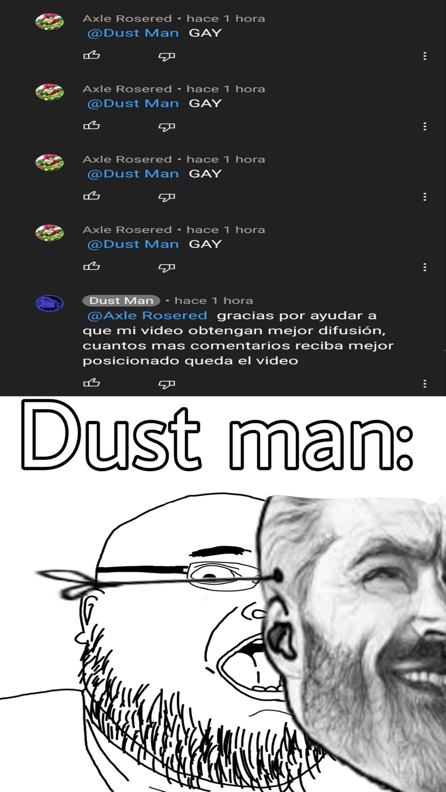 Contexto: dust man es un youtuber que defiende siempre a nintendo y para el 60 dólares no cuesta nada - meme