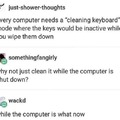 Cleaning keyboard mode