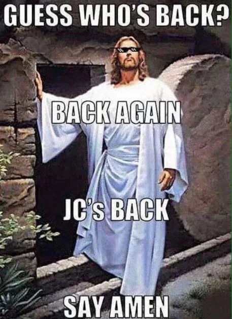 He said he’d be back and brought his own soundtrack - meme
