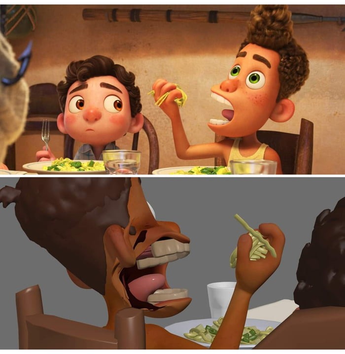 Pixar Animator Shows How 3D Character Mouths Look From Different Angles - meme