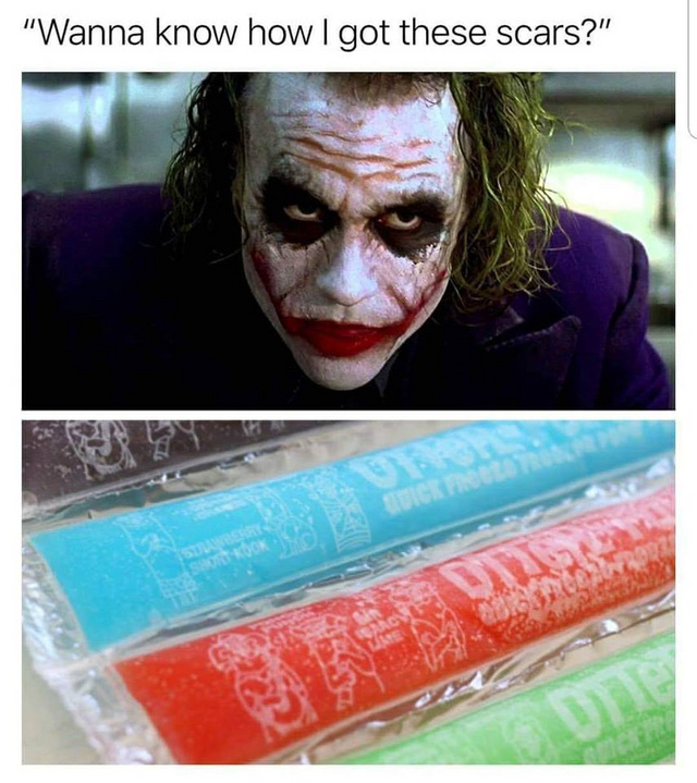How the Joker got his scars - meme