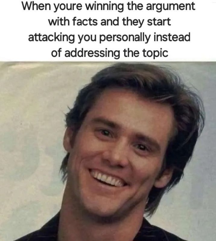 When they lose the argument and go personal - meme