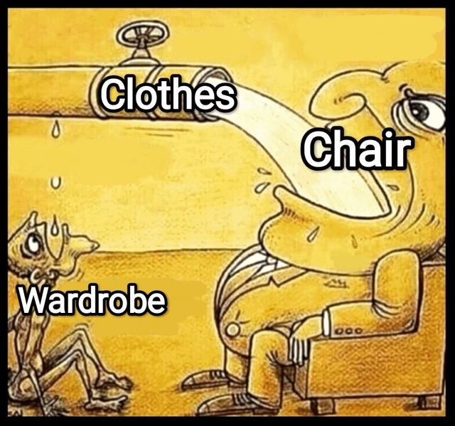 The clothes chair: where laundry meets denial - meme
