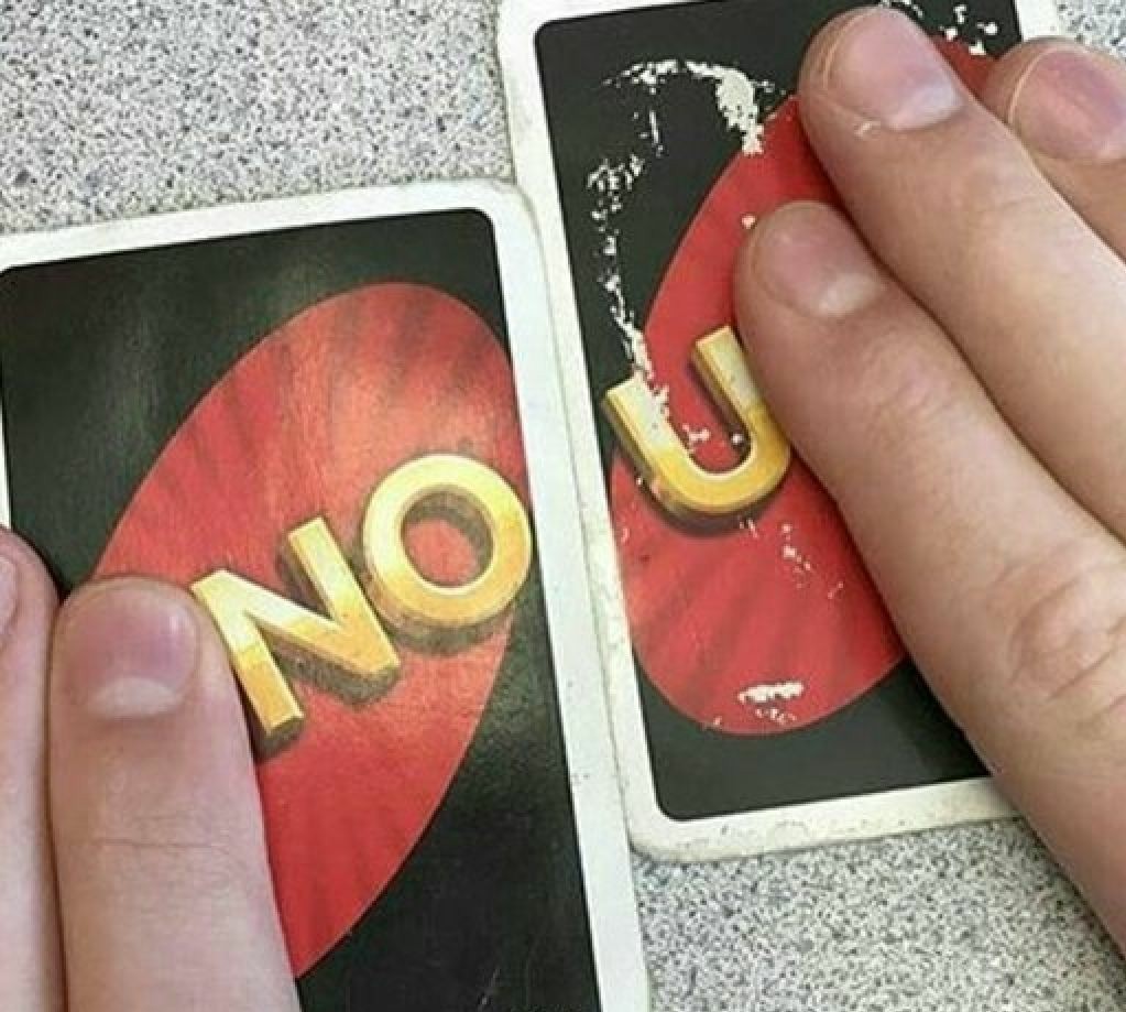 Reverse uno card no u