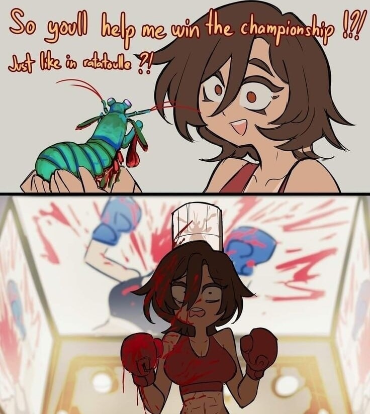 Ratatouille versão Lagosta boxeadora - meme