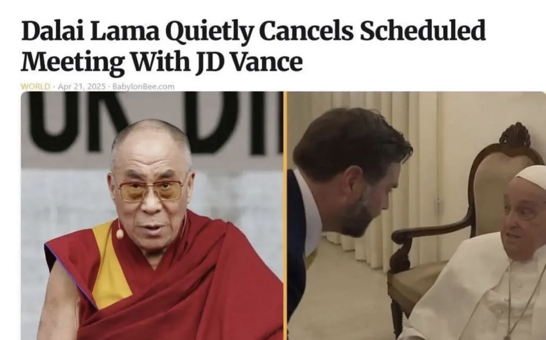 The Dali Lama, the pope, and the VP walk into a bar - meme