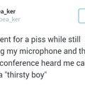 A thirsty boy
