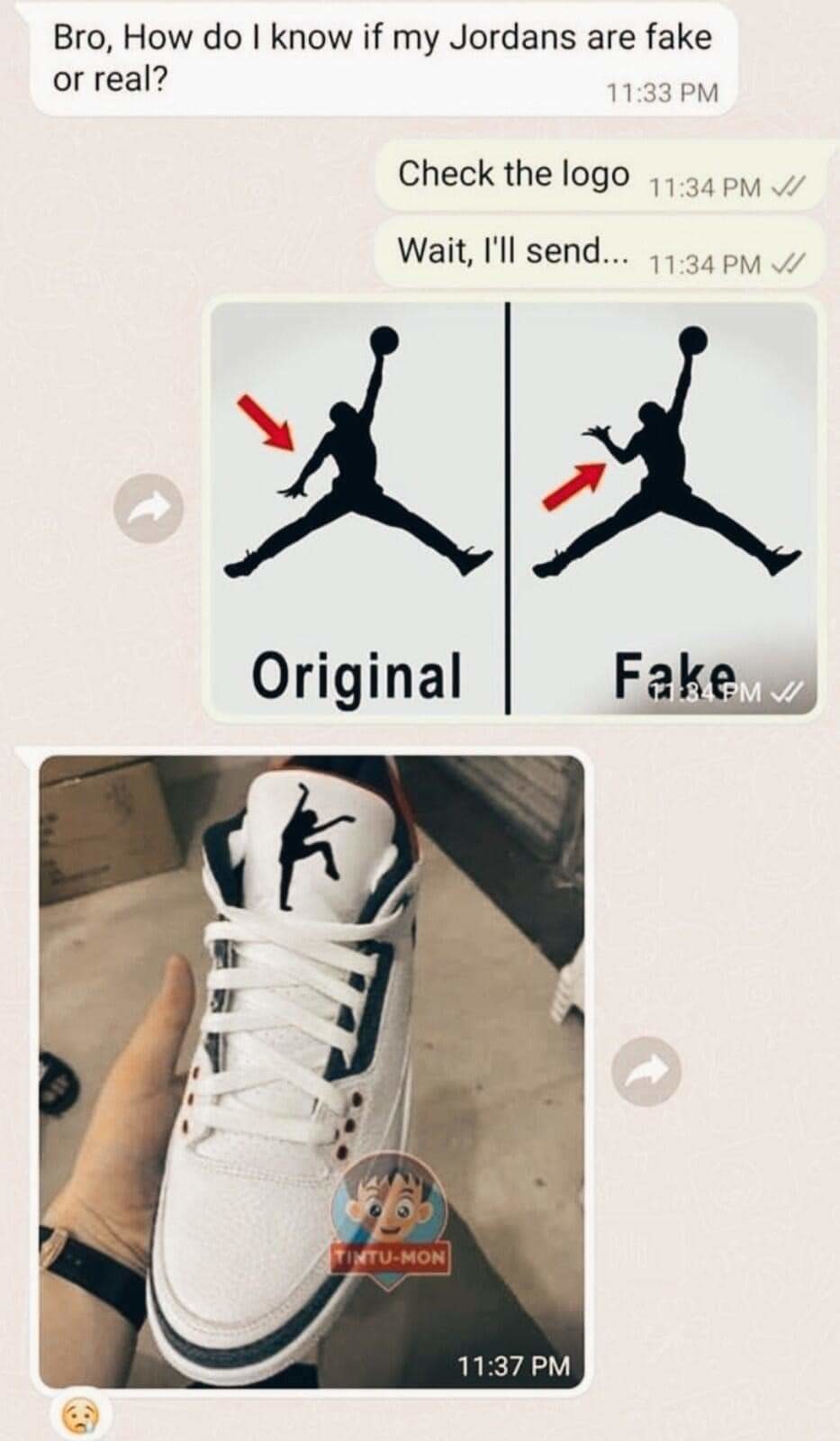 Fake shoes meme