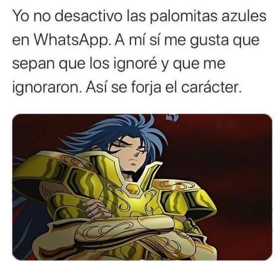 dejo las palomitas azules activadas pa que vean que los ignoré - meme