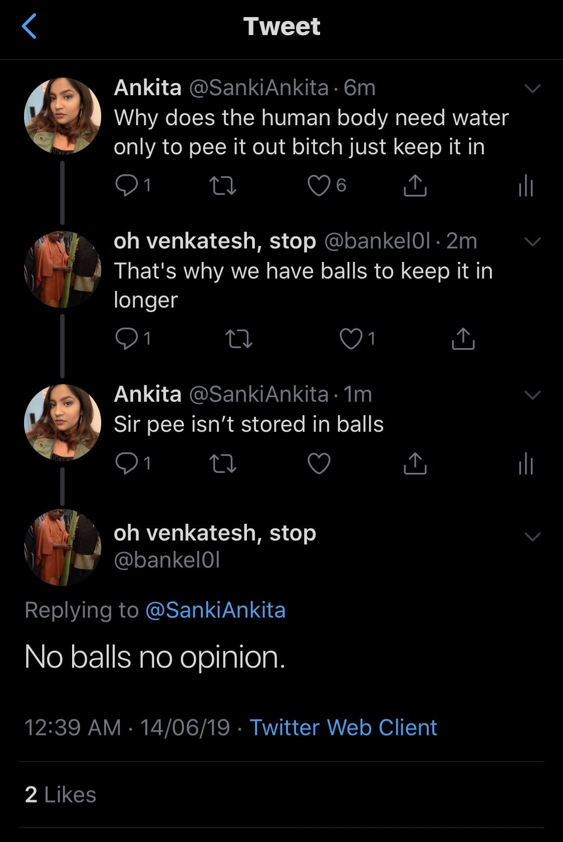 No balls no opinion  - meme