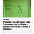 Pathetic frog birthday cake